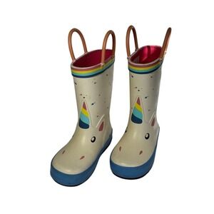 Rain boots Kids Size 7 Unicorn Theme Very good condition Cat & Jack